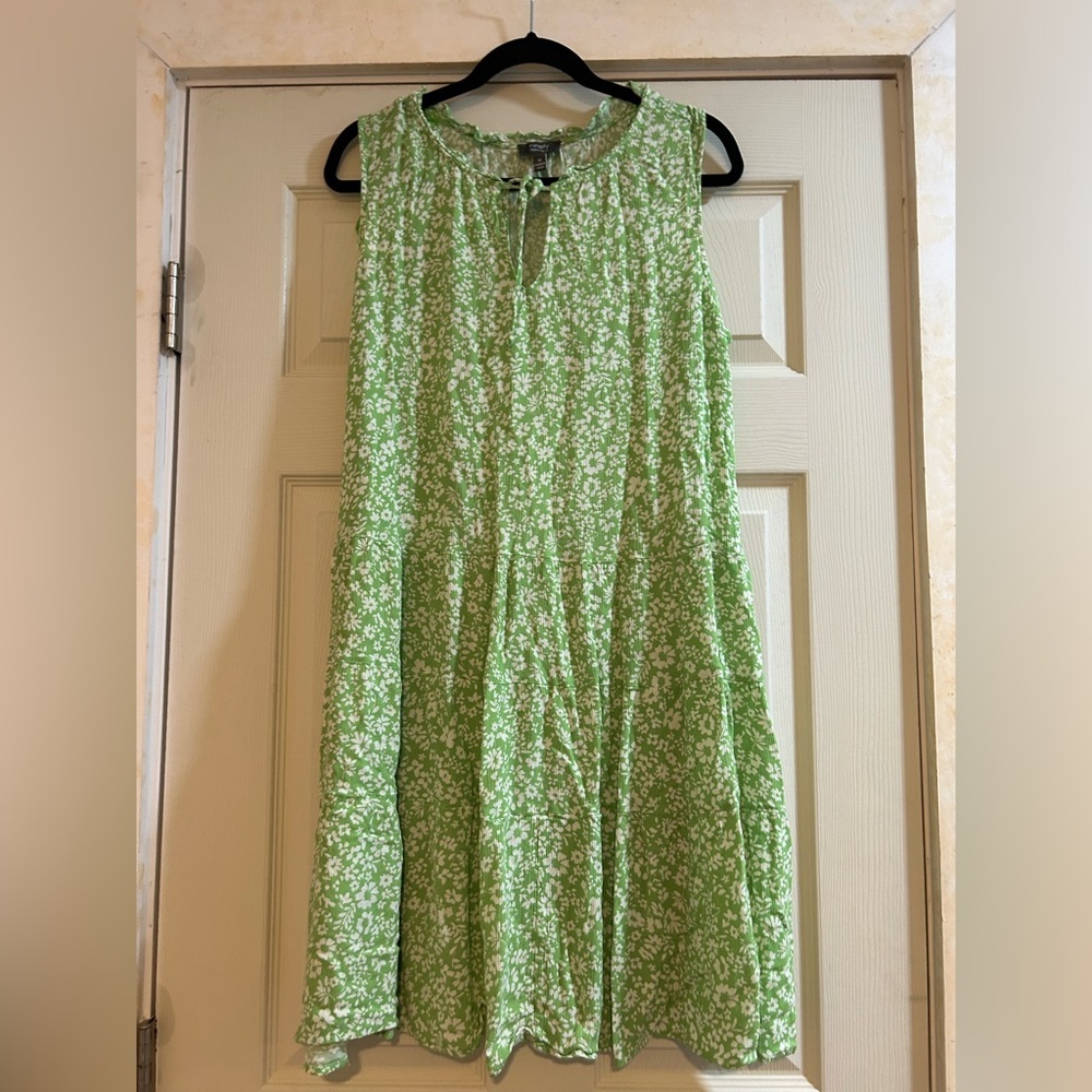 Ninety Green Floral Midi Dress